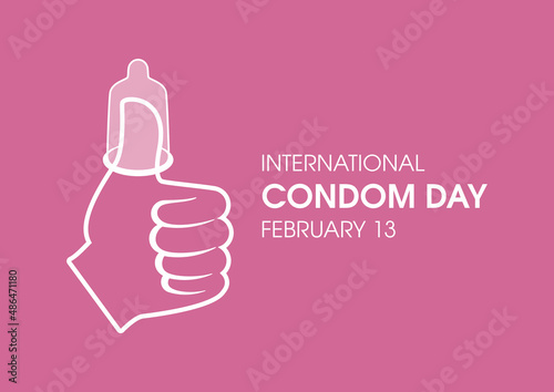 International Condom Day vector. Thumbs up condom icon vector. Condom Day Poster, February 13. Important day