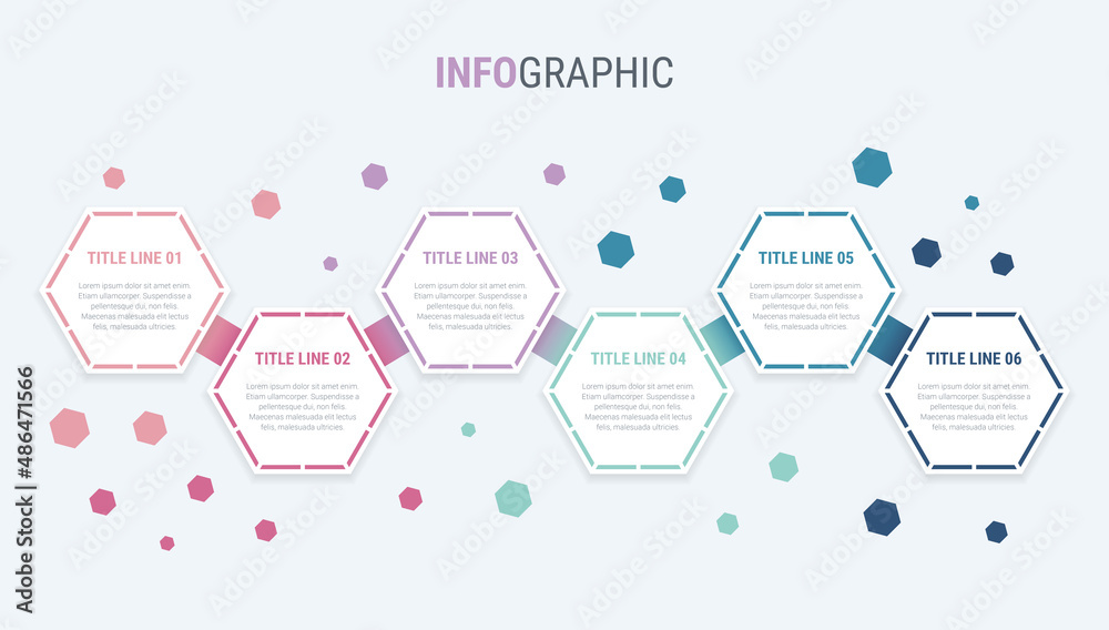Infographic template. 6 options honeycomb design with beautiful vintage colors. Vector timeline elements for presentations.
Infographic template. 6 options honeycomb design with beautiful vintage colors. Vector timeline elements for presentations.