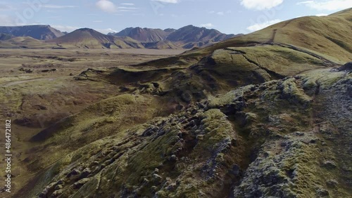 Frostastaðaháls ridgeline, near Landamannalaugar, Central Highlands of Iceland. photo