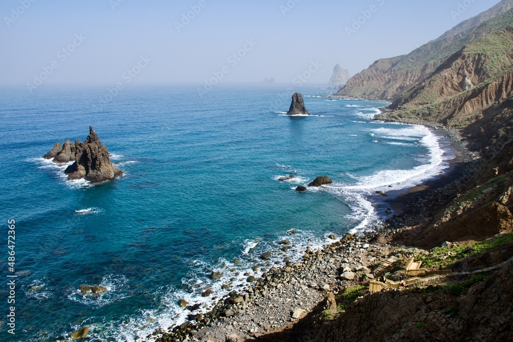 Fototapeta premium beach and sea landscape of tenerife island 