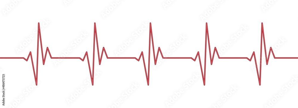 3d ecg, ekg graphic, cardio diagnosis. Red heart rhythm line vector ...