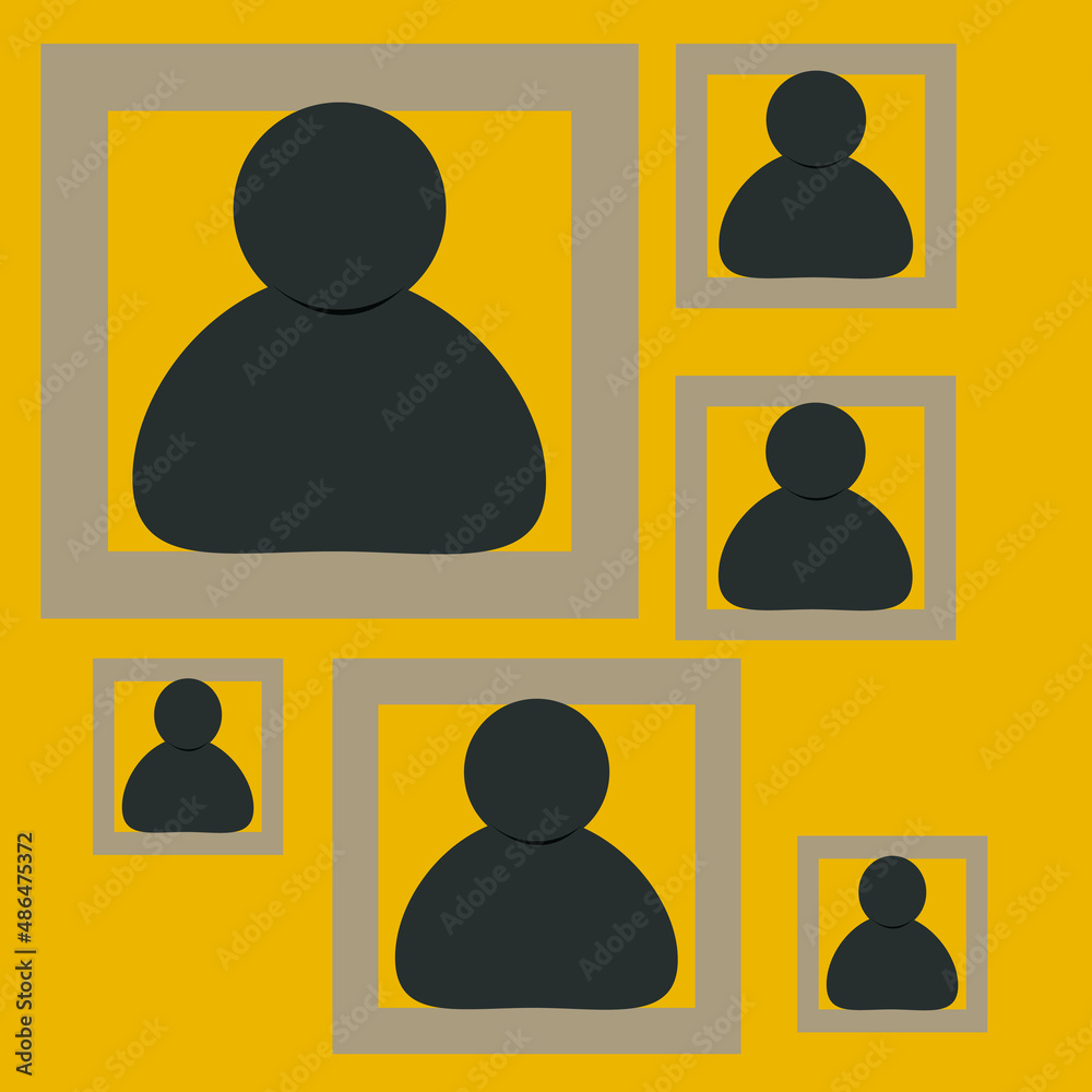 business frame workers on yellow backgground image people icons for presentation business frame workers on yellow backgground image people icons for presentation