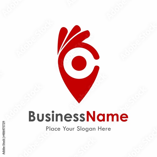 Good place with pin vector logo template. Suitable for business, design, navigation and art