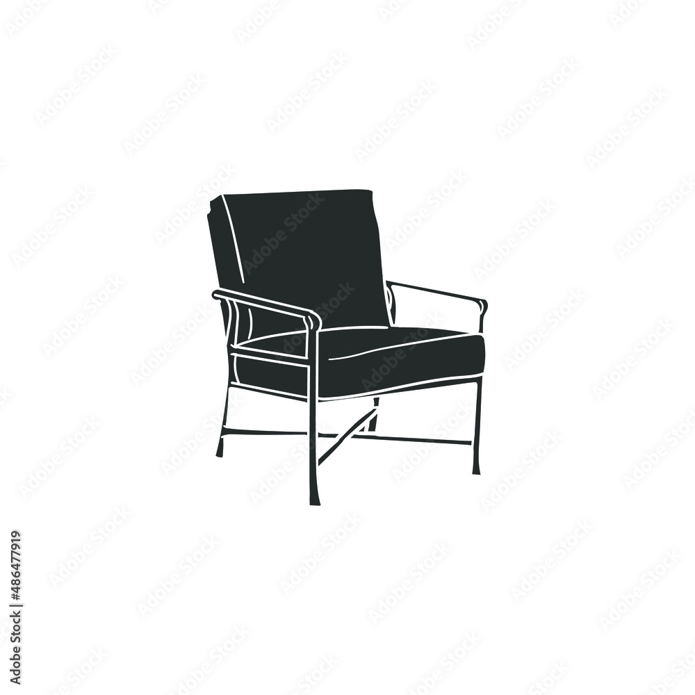 Outdoor Chair Icon Silhouette Illustration. Furniture Comfortable Home Vector Graphic Pictogram Symbol Clip Art. Doodle Sketch Black Sign. Outdoor Chair Icon Silhouette Illustration. Furniture Comfortable Home Vector Graphic Pictogram Symbol Clip Art. Doodle Sketch Black Sign.