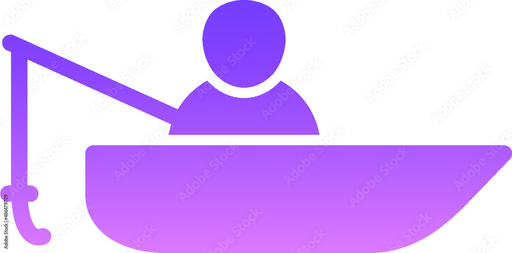 Fishing Boat Glyph Gradient Fishing Boat Glyph Gradient