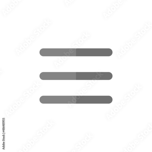 Hamburher menu grey flat vector icon