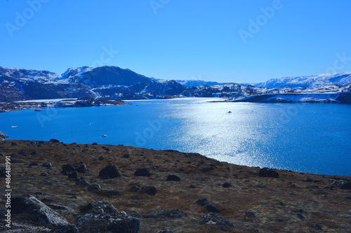 lake in the mountains in winter