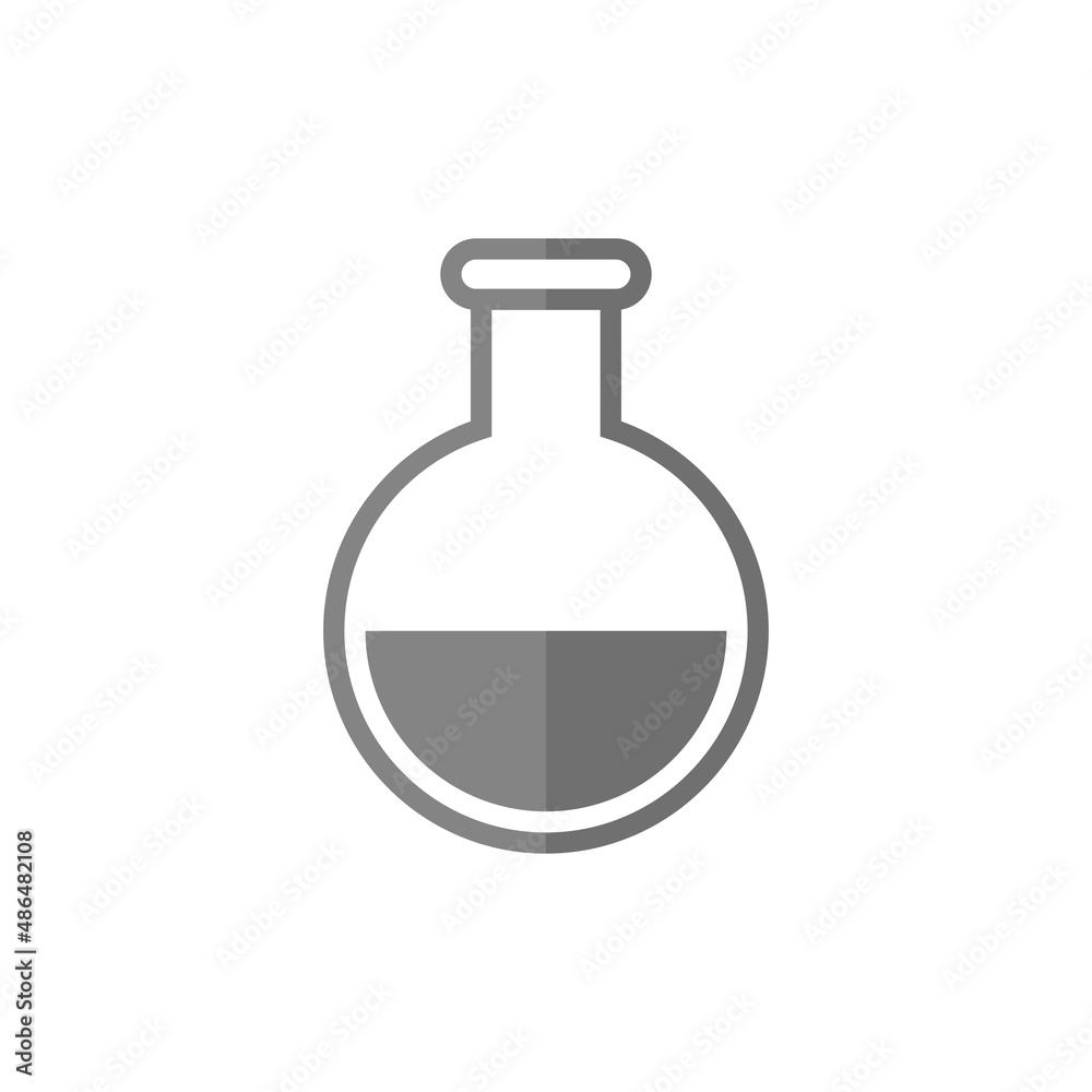 Chemical flask grey flat vector icon Chemical flask grey flat vector icon