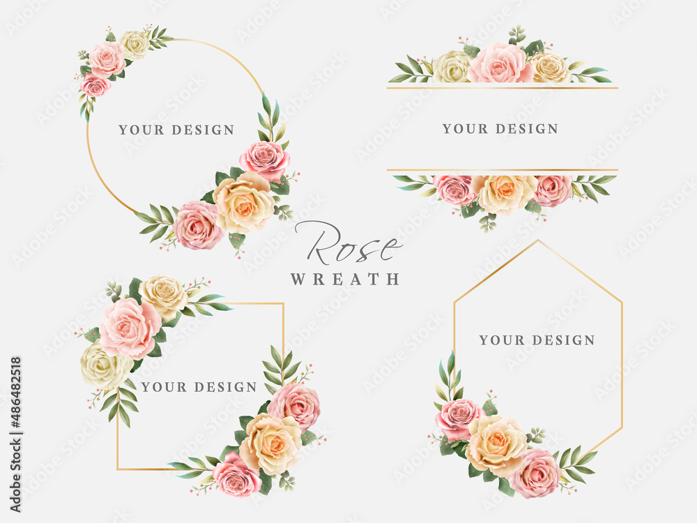 Beautiful wreath set of floral rose design