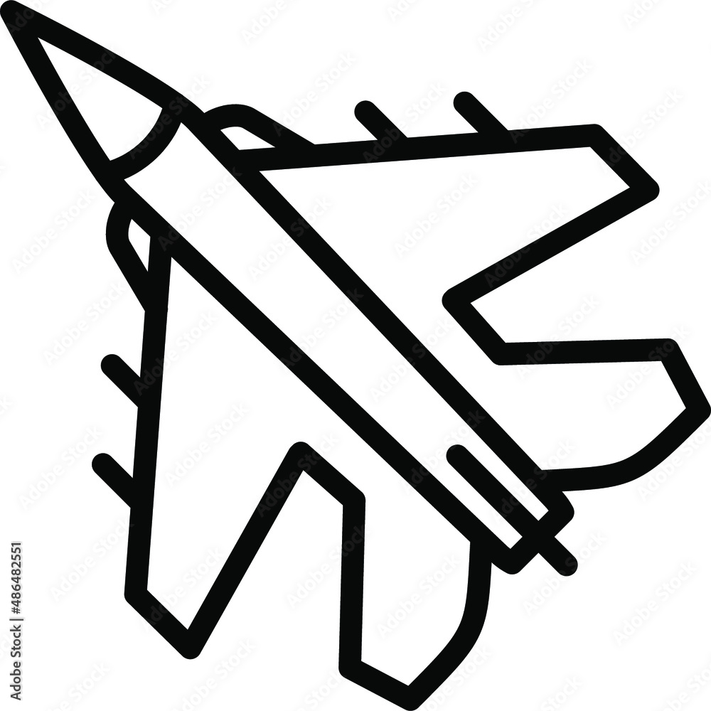 Military Plane Line Icon Military Plane Line Icon
