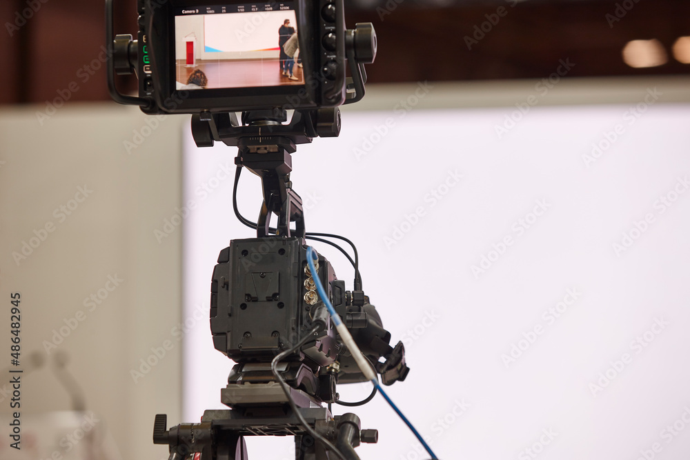 Television set with video camera and white screen. Entertainment Television set with video camera and white screen. Entertainment