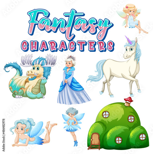 Set of fairy tales cartoon characters