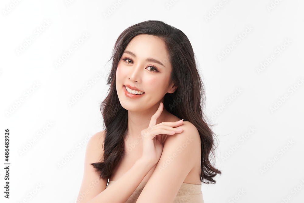 Beautiful young asian woman with clean fresh skin on white background, Face care, Facial treatment, Cosmetology, beauty and spa, Asian women portrait. Beautiful young asian woman with clean fresh skin on white background, Face care, Facial treatment, Cosmetology, beauty and spa, Asian women portrait.