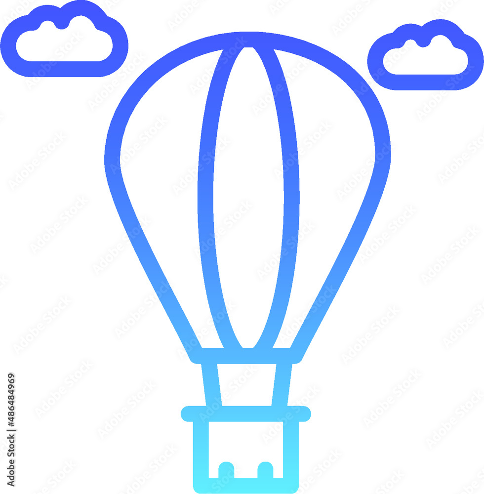 Hot Air Balloon Line Gradient Hot Air Balloon Line Gradient