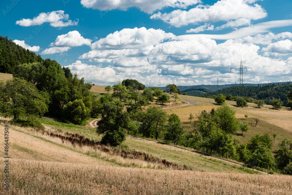 Scenic view over the countryside around Johannesberg, Hesse, Germany Scenic view over the countryside around Johannesberg, Hesse, Germany