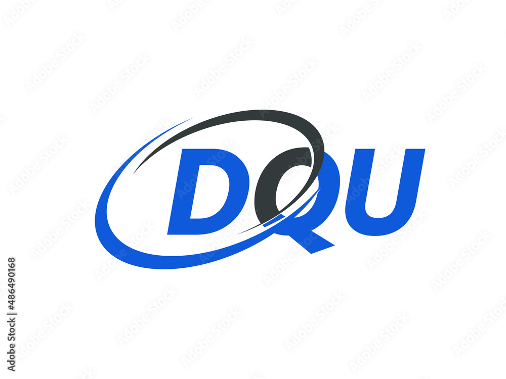 DQU letter creative modern elegant swoosh logo design
