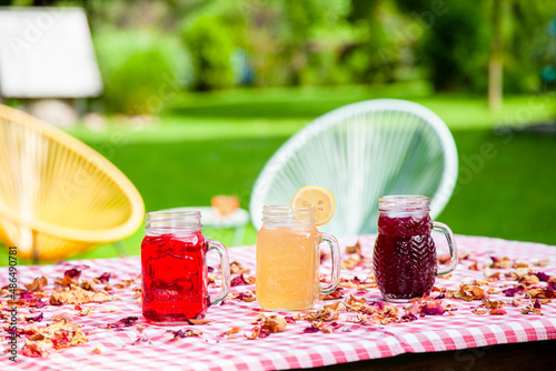 Obraz na płótnie Summer drinks in the garden w salonie