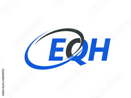 EQH letter creative modern elegant swoosh logo design © Rubel
