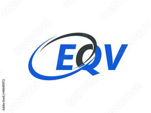 EQV letter creative modern elegant swoosh logo design