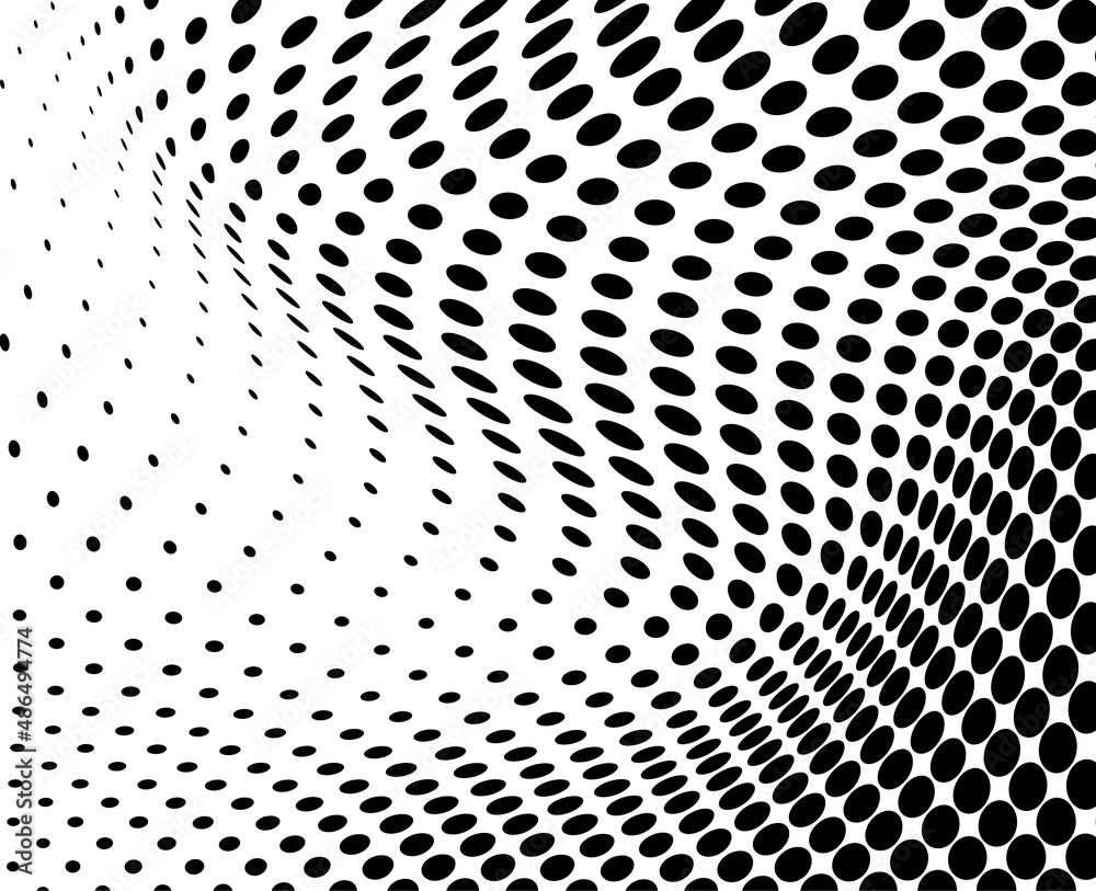 The halftone texture is chaotic monochrome. Abstract black and white waves background of dots. Backdrop for the design of websites, business cards, posters The halftone texture is chaotic monochrome. Abstract black and white waves background of dots. Backdrop for the design of websites, business cards, posters