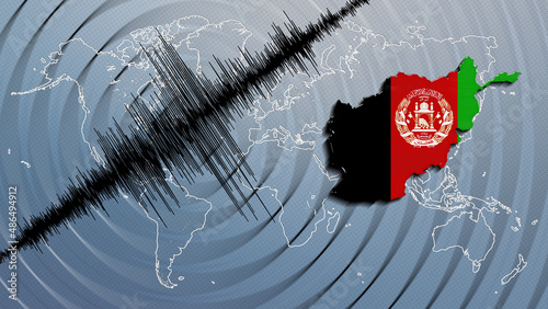 Seismic activity earthquake Afghanistan map photo