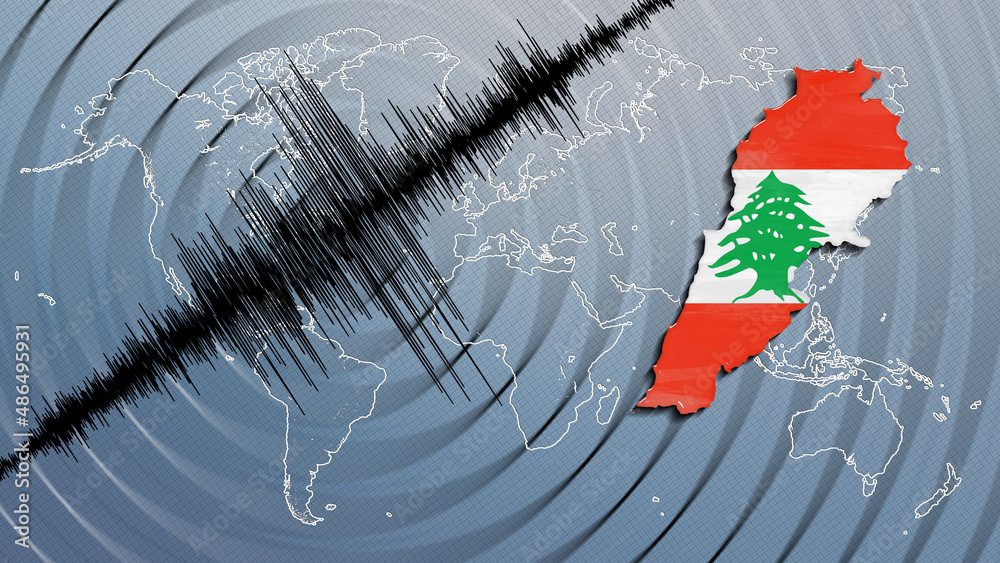 Seismic activity earthquake Lebanon map Stock Illustration Adobe Stock