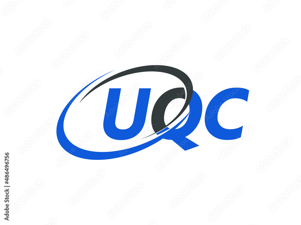 Obraz premium UQC letter creative modern elegant swoosh logo design