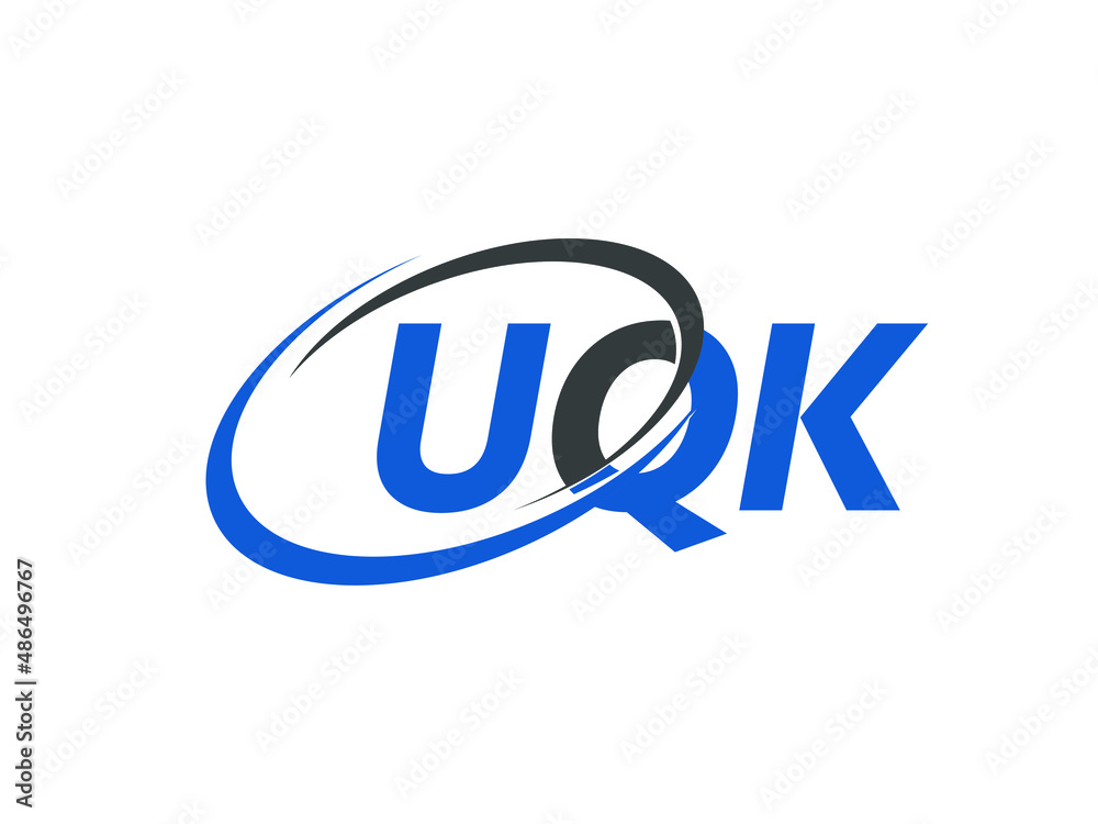 Obraz premium UQK letter creative modern elegant swoosh logo design