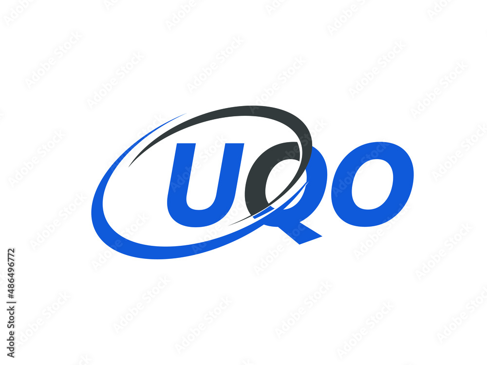 Fototapeta premium UQO letter creative modern elegant swoosh logo design