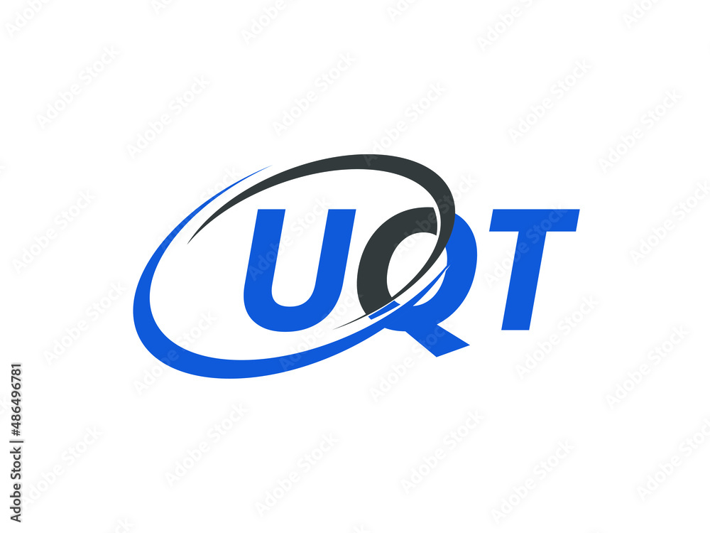 Obraz premium UQT letter creative modern elegant swoosh logo design