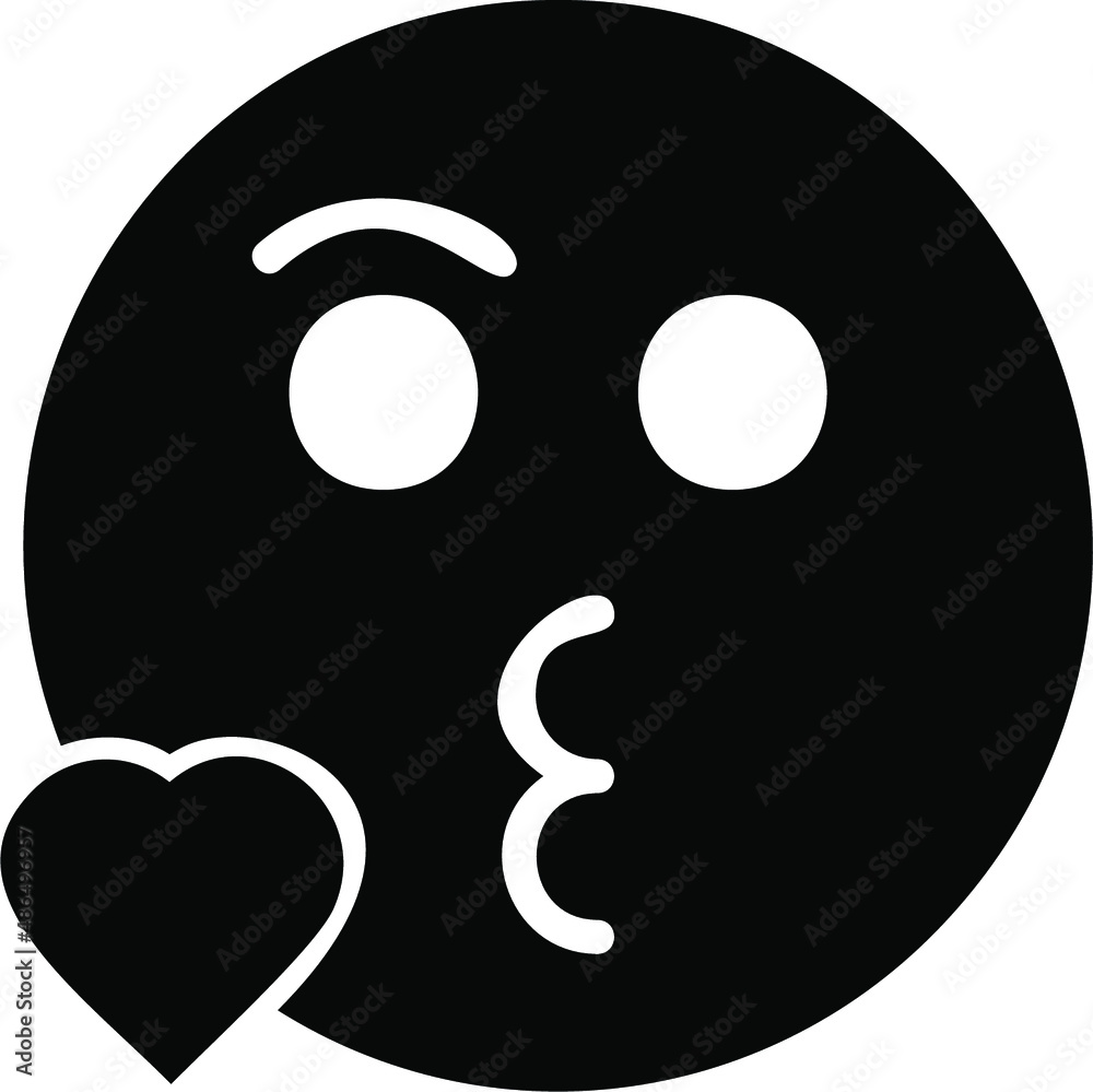 blow kiss Glyph Icon blow kiss Glyph Icon