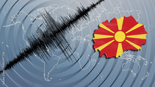 Seismic activity earthquake North Macedonia map photo