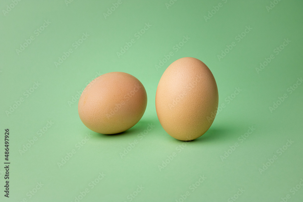 eggs on olive background. chicken eggs on a green background eggs on olive background. chicken eggs on a green background