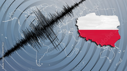 Seismic activity earthquake Poland map photo