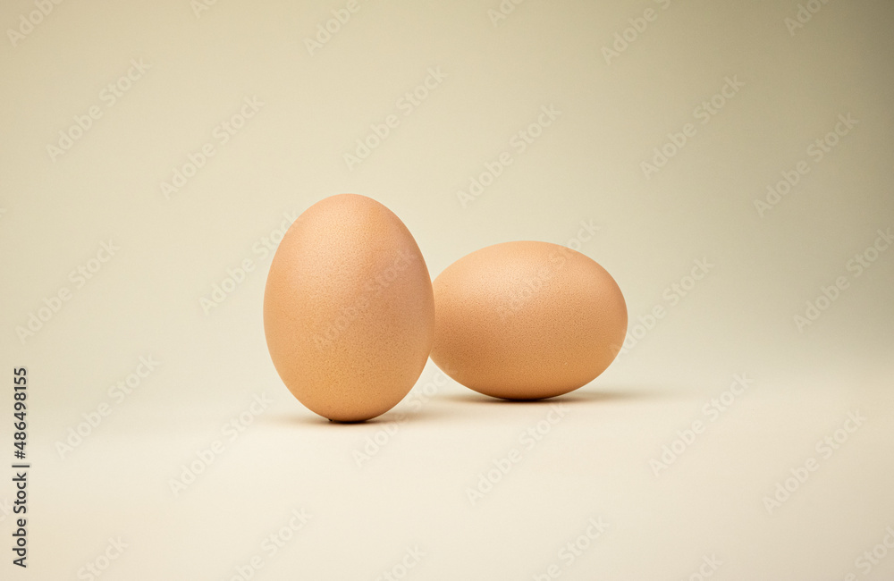 two eggs on a cream background. eggs on ivory background two eggs on a cream background. eggs on ivory background