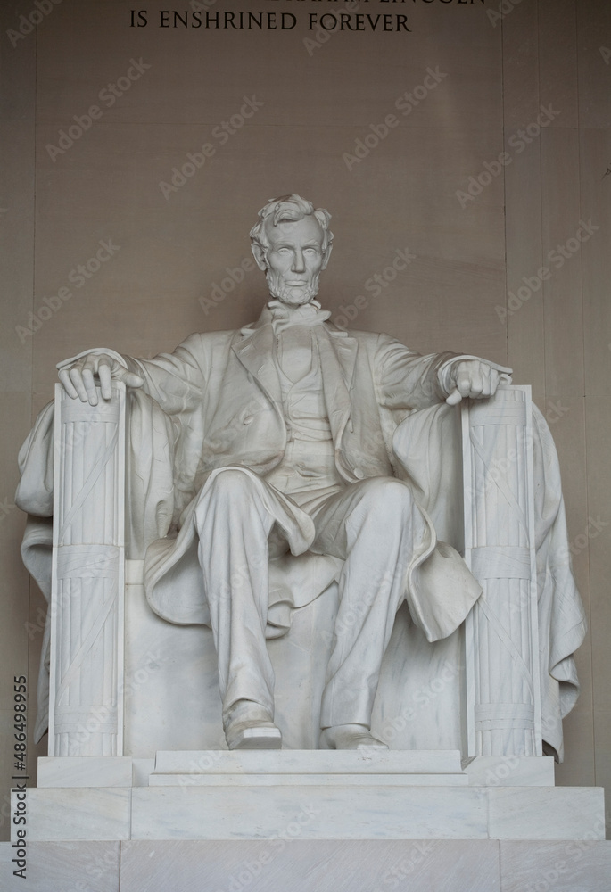 Statue of Abraham Lincoln at the Lincoln Memorial in Washington D.C.
