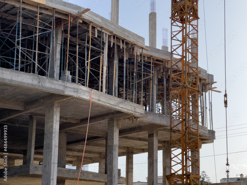 Residential building under construction in Africa Residential building under construction in Africa
