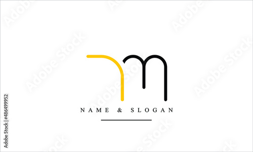 RM, MR, R, M abstract letters logo monogram