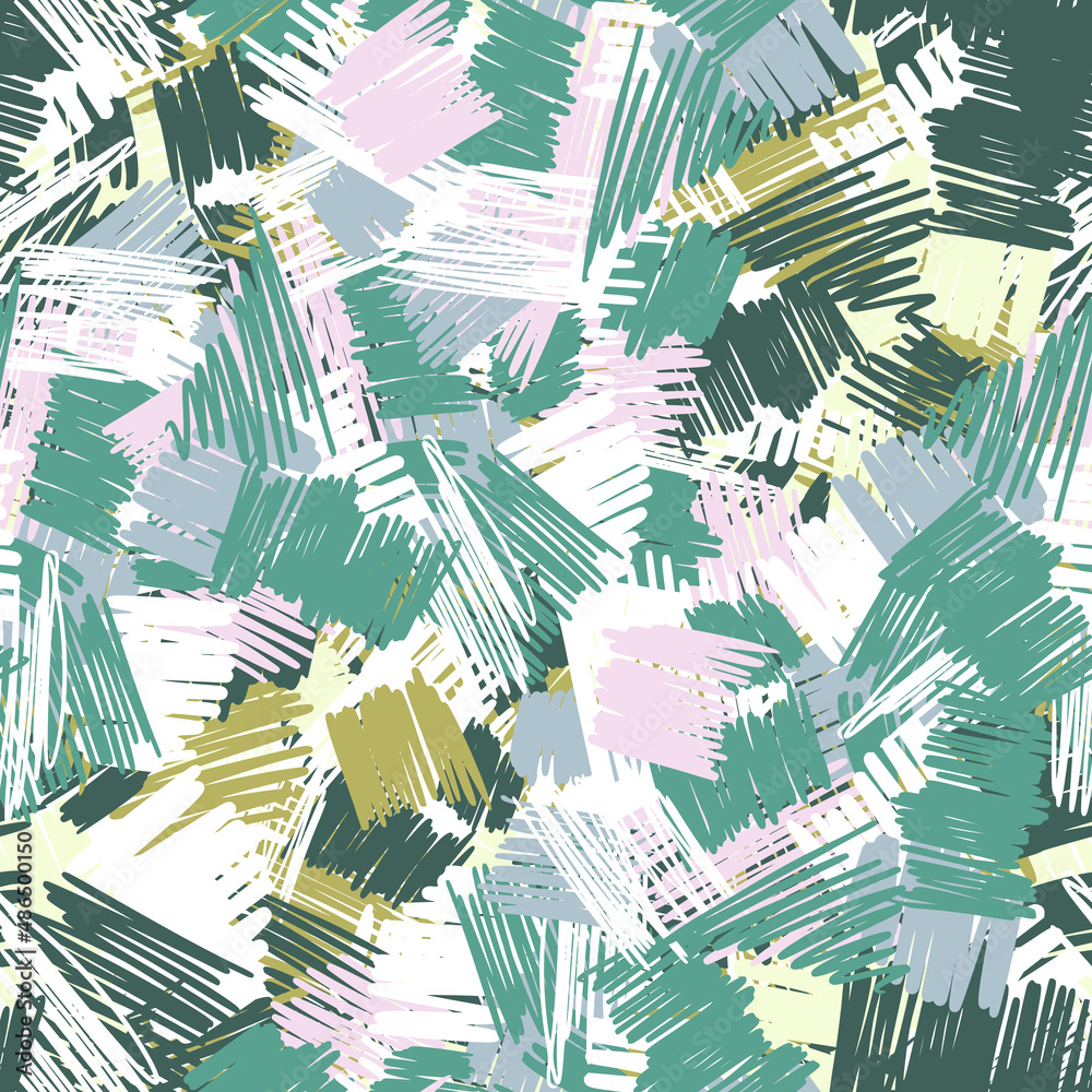 Abstact brush strokes seamless pattern. Cross Hatching. Urban wallpaper. Grunge backdrop.