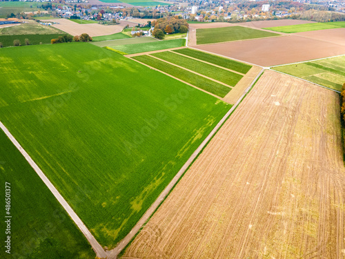 Aerial photo of Farmland. farm fields