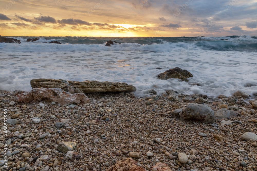 sunset over the sea