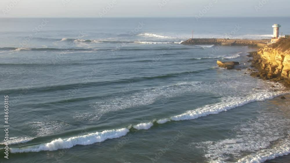 Long Clean Surfing Waves on Atlantic Ocean Coast in Morocco Long Clean Surfing Waves on Atlantic Ocean Coast in Morocco