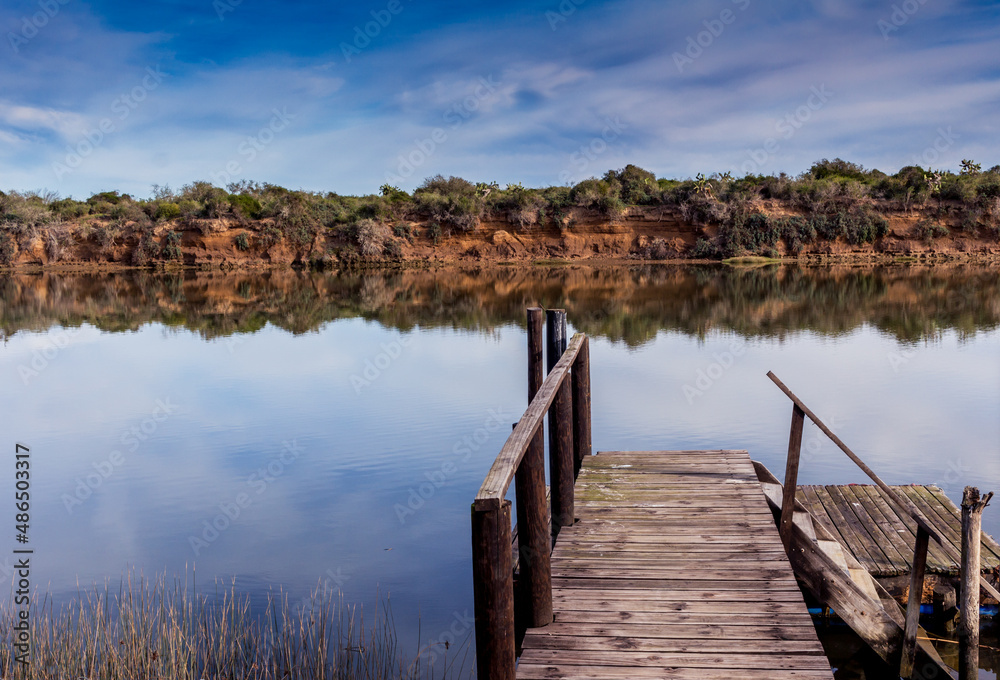 Landscape photo of a jetty on Sundays River South Africa. Landscape photo of a jetty on Sundays River South Africa.