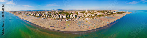  town of rimini with a view of the sea and a large beach - big panorama