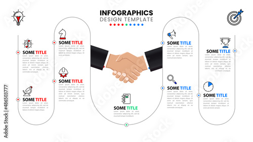 Infographic template with icons and 9 options or steps. Business concept