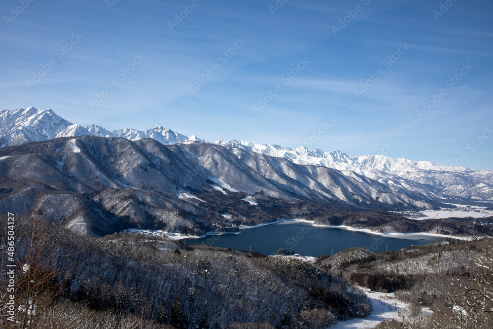 snow covered mountains