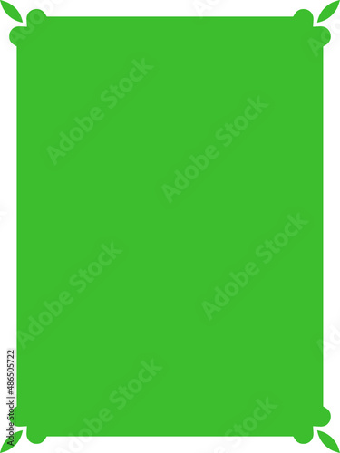 Green border frame board. Vector background or book page. Simple rectangular billboard  plaque  signboard or label 