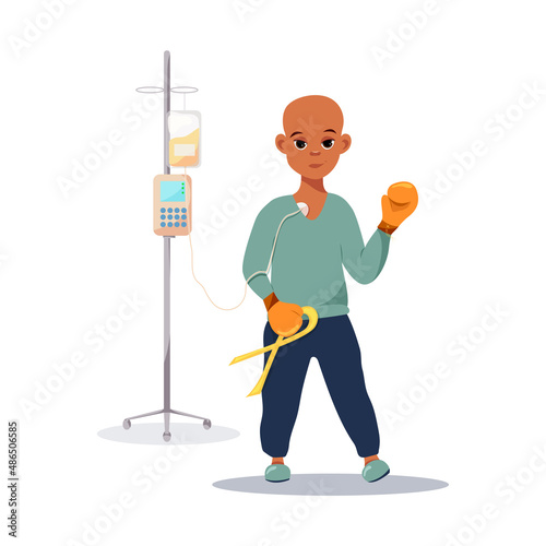Treatment of childhood cancer in an black boy.	