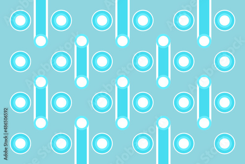 Seamless pattern of circles and lines with blue background. Simple design of circles and line pattern to make the path.