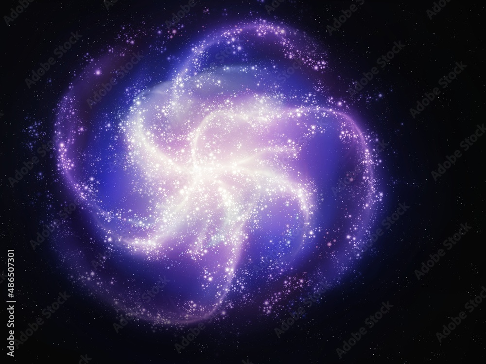Beautiful galaxy in purple tones. Starfield. interstellar nebula in space. Beauty of the universe, abstract background. 